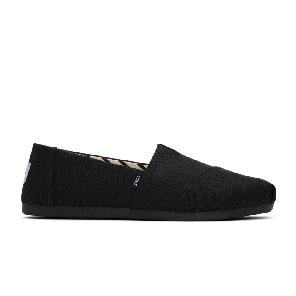 TOMS Women's, Alpargata Recycled Slip-On Solid Black 9.5 - Picture 2 of 5